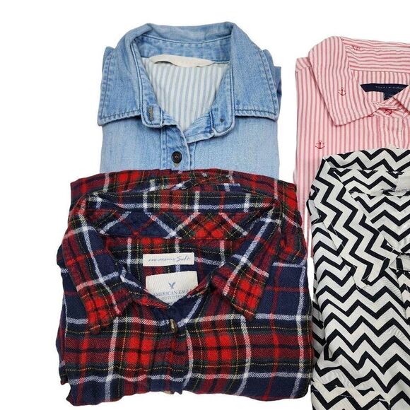 Bundle of 6 pcs Buttondown Tops AE, Loft, Ann Taylor Sz Small - Picture 2 of 10